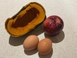 uovo al tegamino con zucca e mela