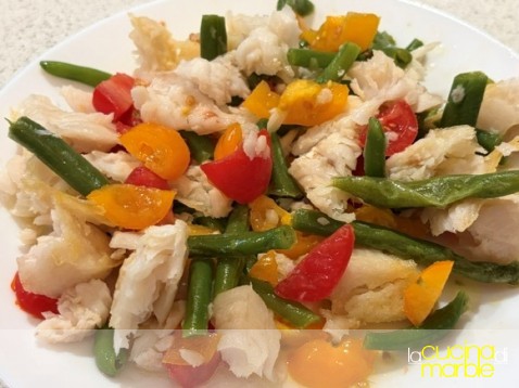 merluzzo con pomodorini e fagiolini merluzzo con pomodorini e fagiolini